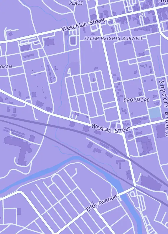 Street map around Frank's Cool Stuff, 213 W 4th St, Salem, VA
