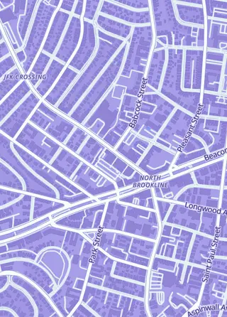 Street map around Friar Tuck's Comics & Collectibles, Brookline