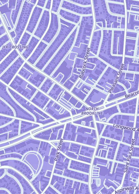 Street map around Friar Tuck's Comics & Collectibles, 310 Harvard St 2nd floor, Brookline, MA