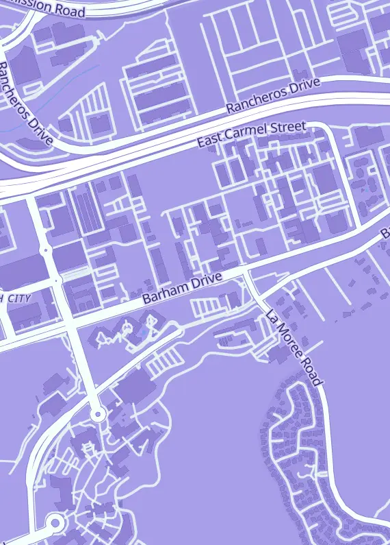 Street map around Fugitive Toys, 290 Trade St, San Marcos, CA
