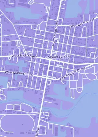 Street map around Fun Factory Hobbies, Mt Gilead