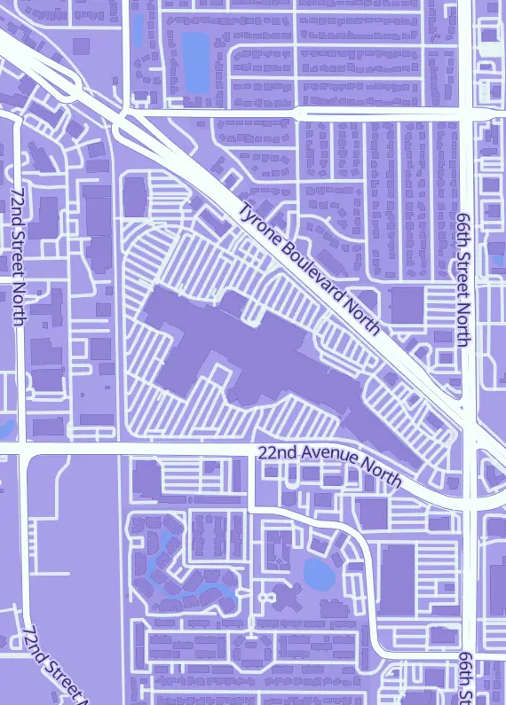 Street map around Fundom, 6901 22nd Ave N, St. Petersburg, FL