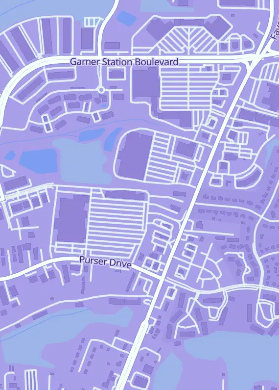 Street map around Galactic Games, 4416 Fayetteville Rd, Garner, NC