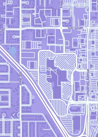 Street map around Game Den, Provo