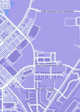 Street map around Game Grid Spanish Fork, Spanish Fork
