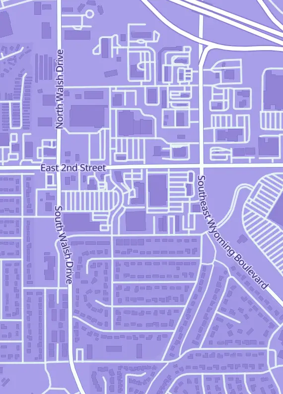 Street map around Game Masters Casper, 317 Thelma Dr, Casper, WY