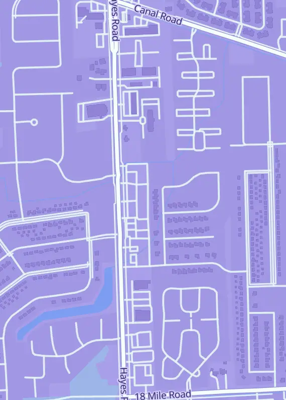 Street map around Gameon, 41870 Hayes Rd, Clinton Township, MI