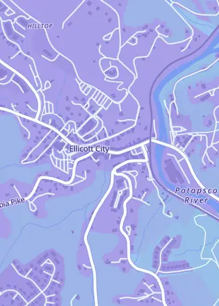 Street map around Gamers-Corps, Ellicott City