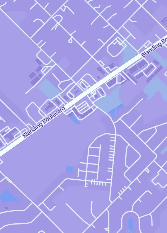 Street map around Gamers Empyrean, 1101 Blanding Blvd #119, Orange Park, FL