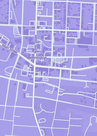 Street map around Gamers Grotto, Bennington
