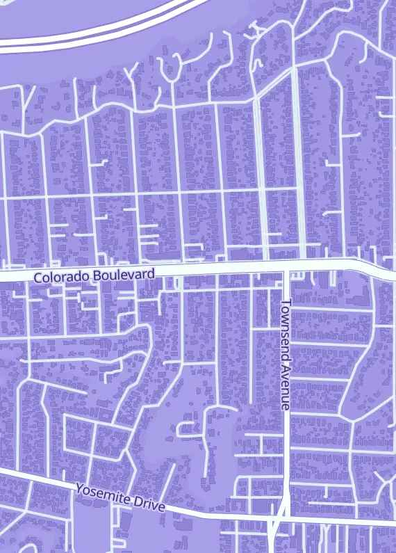 Street map around Games and Cards Superstore, 1716 Colorado Blvd, Los Angeles, CA