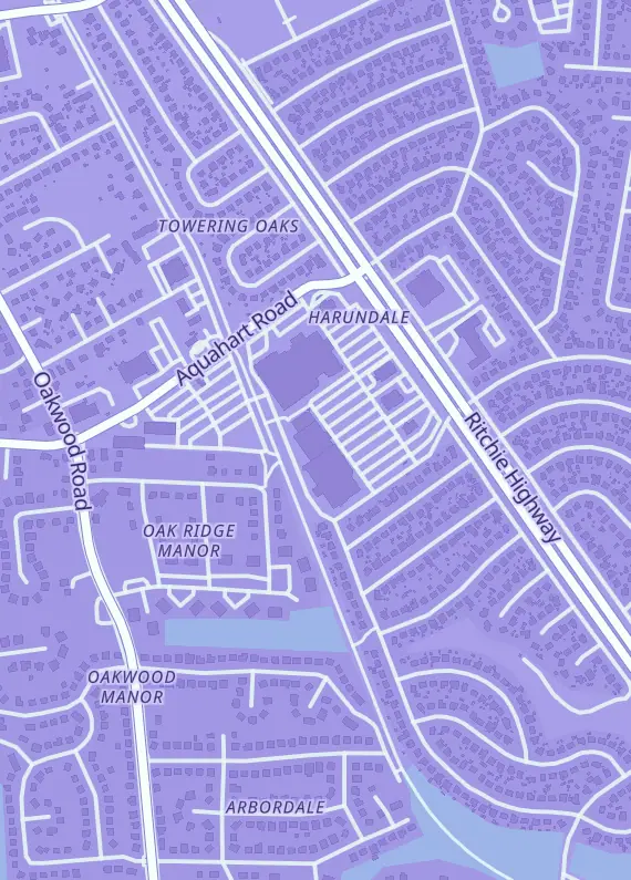 Street map around Games and Stuff, 7736 Ritchie Hwy, Glen Burnie, MD