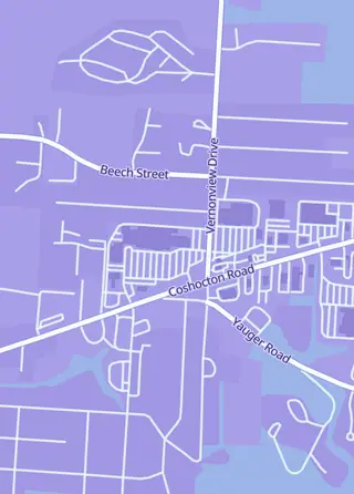 Street map around Gamescape, Mt Vernon