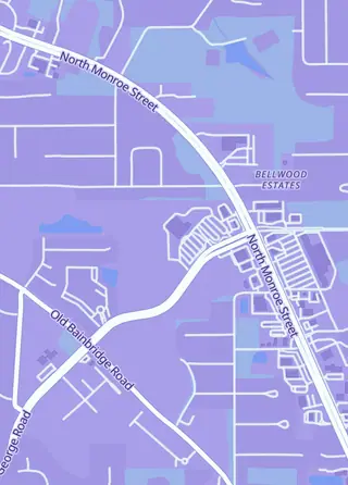 Street map around Gamescape, Tallahassee