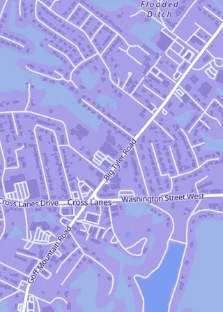 Street map around Gaming Paradise, Charleston