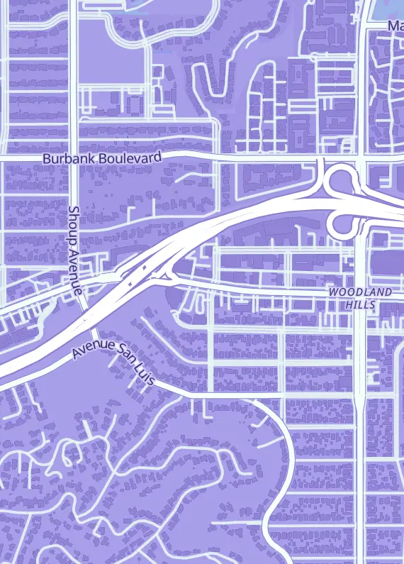 Street map around Gary's Poke Mart, 22201 ventura Blvd Ste 103j, Woodland Hls, CA