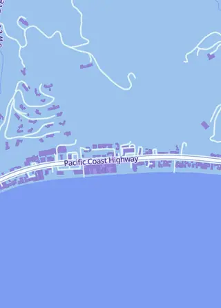 Street map around Garys Pokemart, Malibu