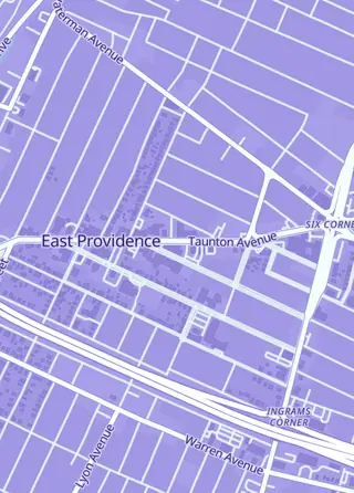 Street map around Gayas Cradle, East Providence