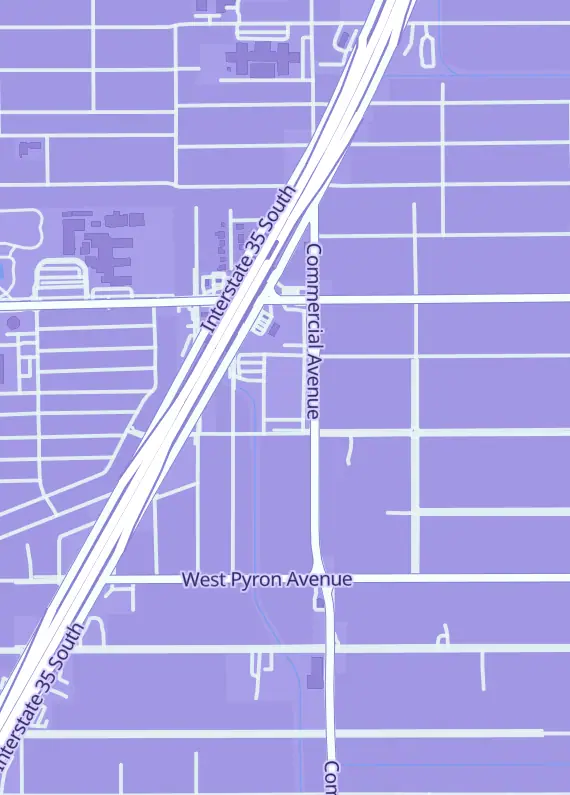Street map around Geeked Out, 1419 Commercial Ave Suite 119, San Antonio, TX