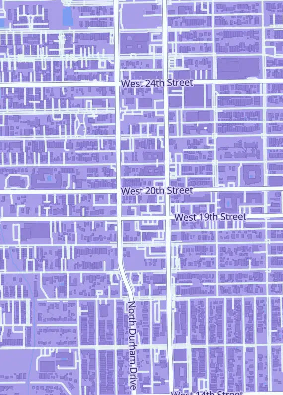 Street map around GeekLife, 728 W 20th St, Houston, TX