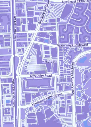 Street map around GG Hobby Card, Aventura
