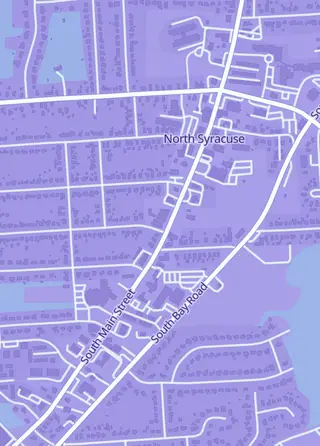 Street map around Gizmo's Videogames and Wrestling, North Syracuse