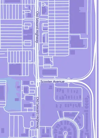 Street map around Glacier Games, Anchorage