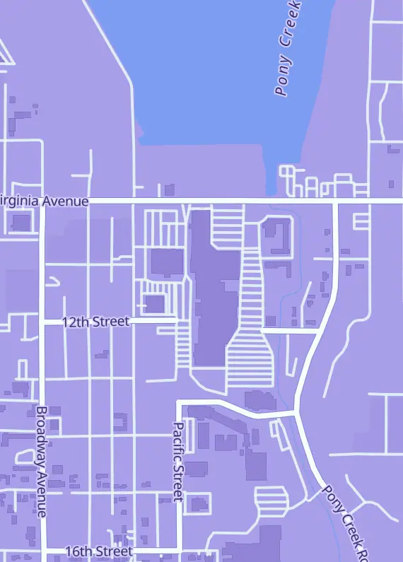 Street map around Glamorous Gamers, 1611 Virginia Ave Ste 136 B, North Bend, OR