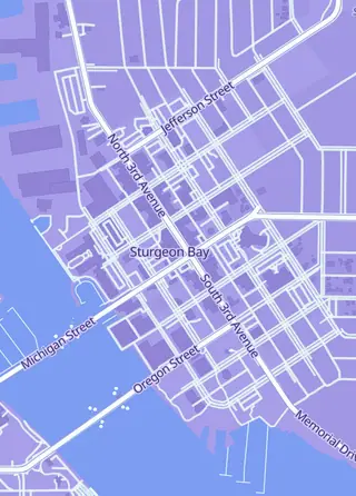 Street map around Gnome Games Sturgeon Bay, Sturgeon Bay