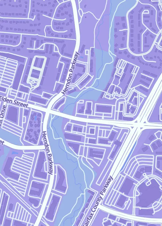 Street map around Goatz Sportz Cardz, 208 Elden St STE102, Herndon, VA