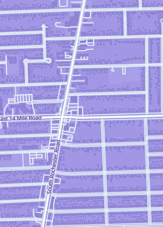 Street map around GOB Retail, 775 E 14 Mile Rd, Clawson, MI