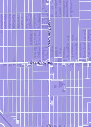 Street map around GoBack Gaming, Fresno