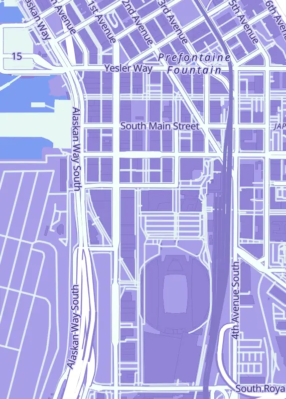 Street map around Going Twice Sports Cards & Collectibles, 510 Occidental Ave S #521, Seattle, WA