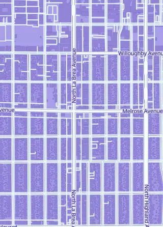 Street map around Golden Apple Comics, Los Angeles