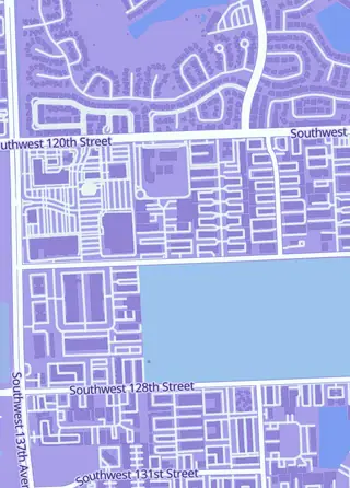 Street map around Golden Phoenix Games, Miami