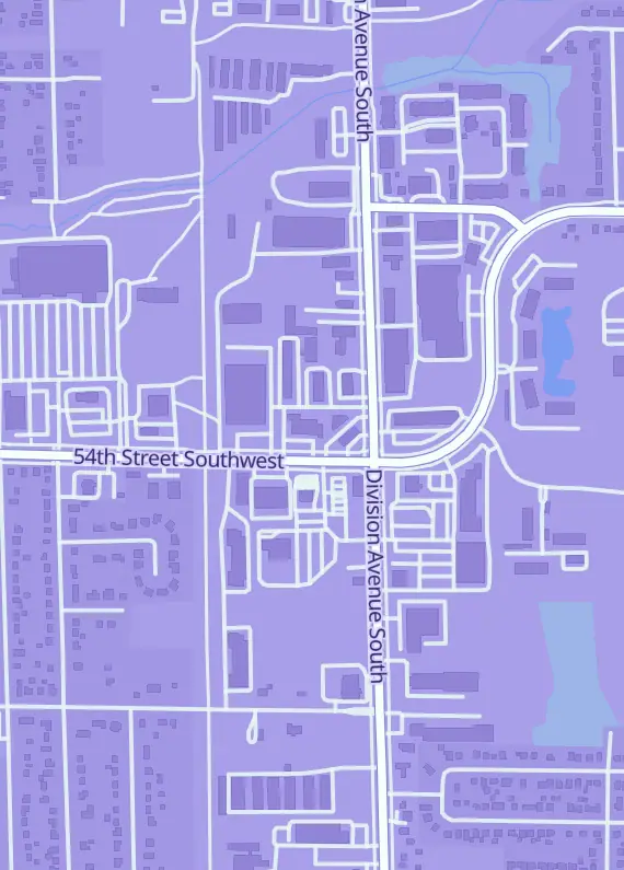 Street map around Goldmine Comics & Cards, 65 54th St SW, Wyoming, MI