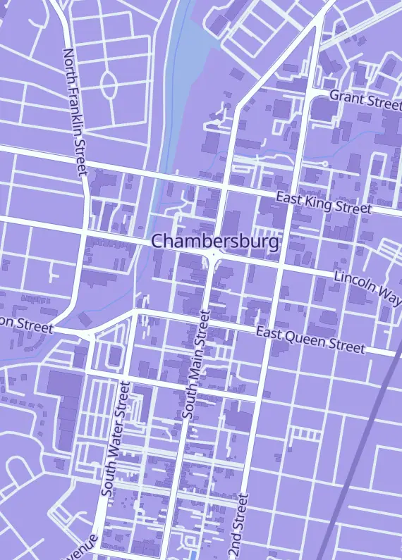 Street map around Good Luck Have Fun Games, 33 S Main St, Chambersburg, PA