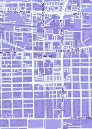 Street map around Gopher Mafia Games, Urbana