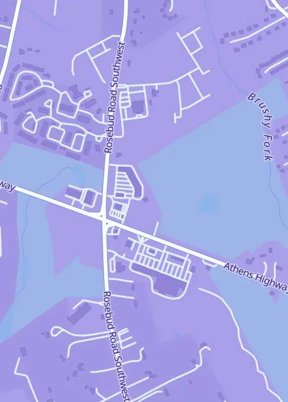 Street map around Got Baseball Cards.com - J&J's Sports SuperStore, 2970 Rosebud Rd, Loganville, GA