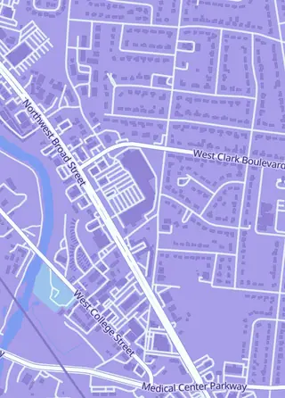 Street map around Grand Slam Collectibles, Murfreesboro