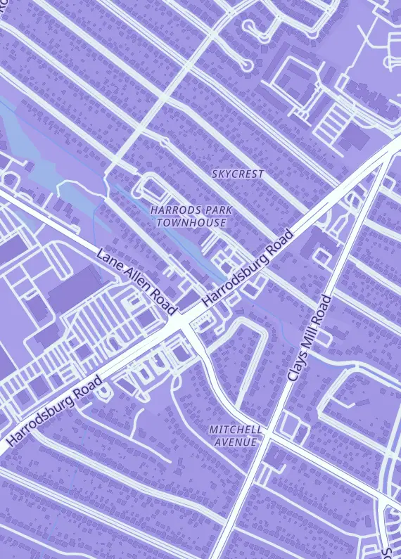 Street map around Grandad's Cards, 709 Allendale Dr, Lexington, KY