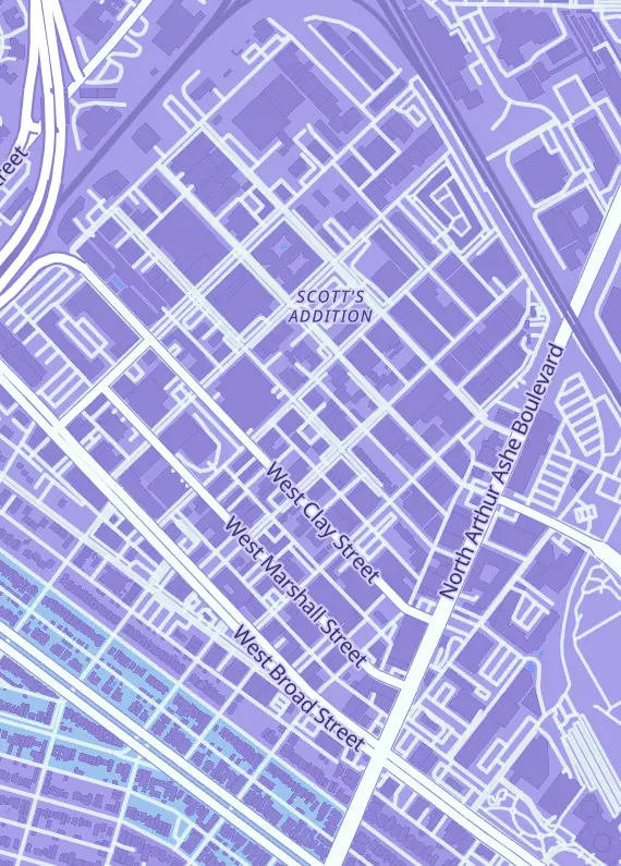 Street map around Graybo's Sports Cards, 3117 W Leigh St, Richmond, VA