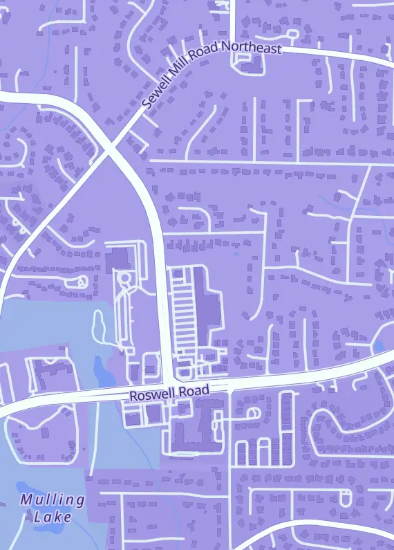 Street map around Great Escape Comics and Games, 1050 E Piedmont Rd Ste 106, Marietta, GA