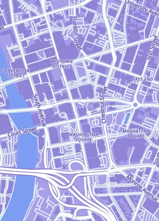 Street map around Great Lakes Gaming, Rochester
