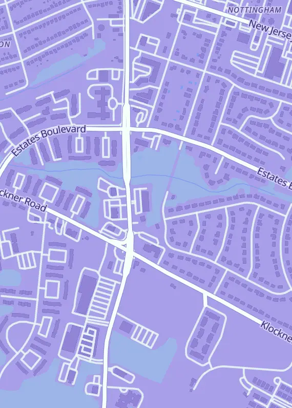 Street map around Greg's Games, 2103 Whitehorse Mercerville Rd Ste 5, Hamilton Township, NJ