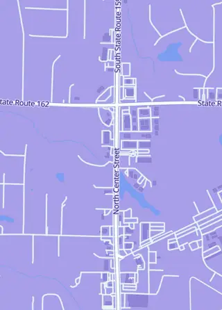 Street map around Grumpy Bob's Emporium, Maryville