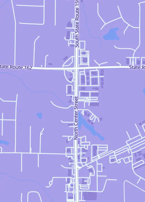 Street map around Grumpy Bob's Emporium, 2915 N Center St, Maryville, IL