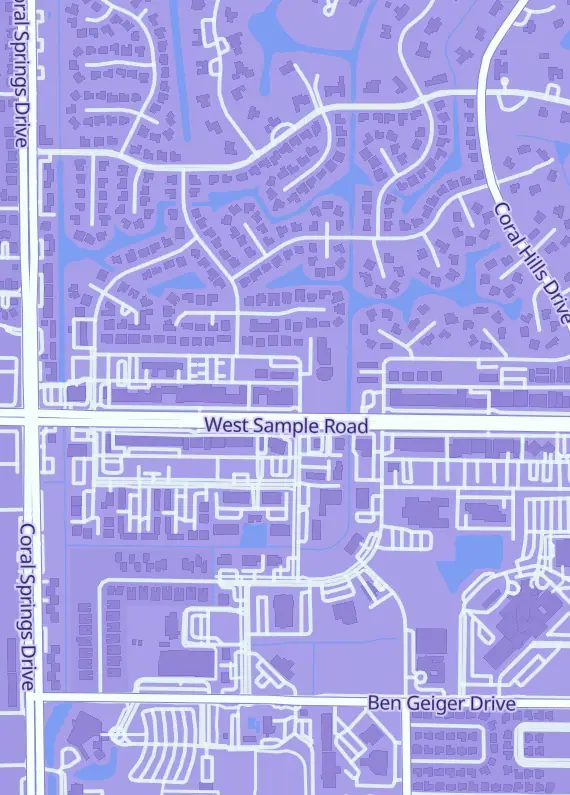 Street map around GS Coins & Collectibles, 10101 W Sample Rd Suite 105, Coral Springs, FL