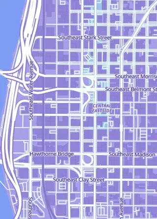 Street map around Guardian Games, Portland