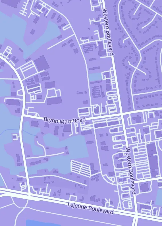 Street map around Guild Gaming, 155 Brynn Marr Rd #700, Jacksonville, NC